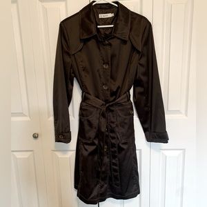 Ricki’s Chocolate Brown Satin Look, Trench Coat, Size L